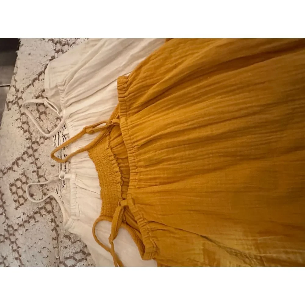 Old‎ navy play sundresses mustard yellow ivory
